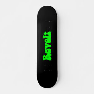 Revolt - Green on Black Skateboard