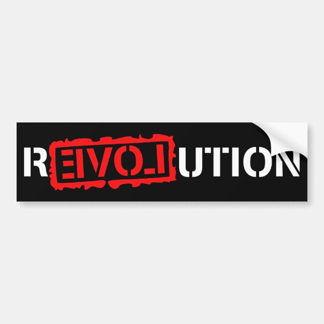 Revolution with love! bumper sticker (Front)
