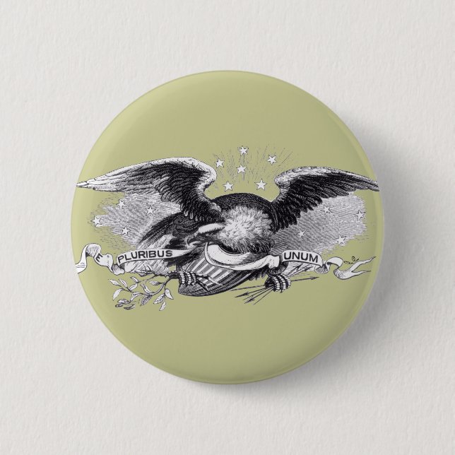 Revolutionary War Eagle 6 Cm Round Badge (Front)