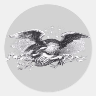 Revolutionary War Eagle Classic Round Sticker