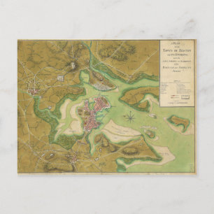 Revolutionary War Map of Boston Harbour 1776 Postcard