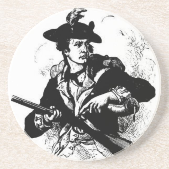 Revolutionary War Minuteman with Gun Coaster (Front)