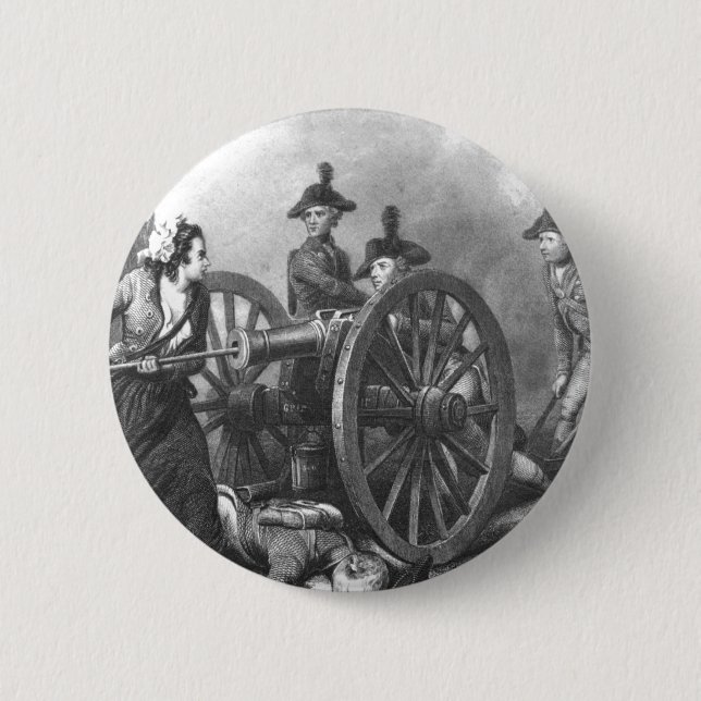 Revolutionary War Molly Pitcher Cannon 6 Cm Round Badge (Front)
