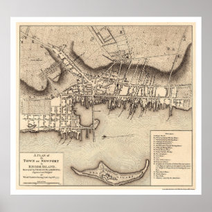 Revolutionary War Newport Map - 1777 Poster