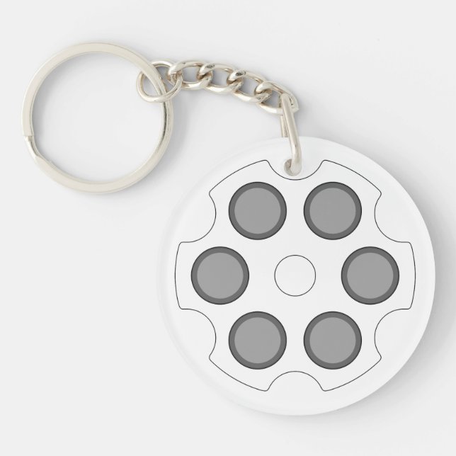 "Revolver Cylinder" (Prototype 20181029-1220) Key Ring (Front)