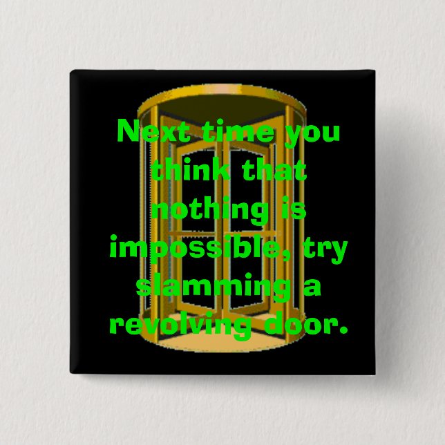 Revolving Door Slam 15 Cm Square Badge (Front)