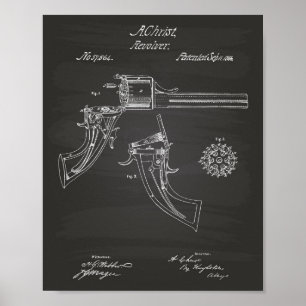Revolving fire arms 1866 Patent Art - Chalkboard Poster