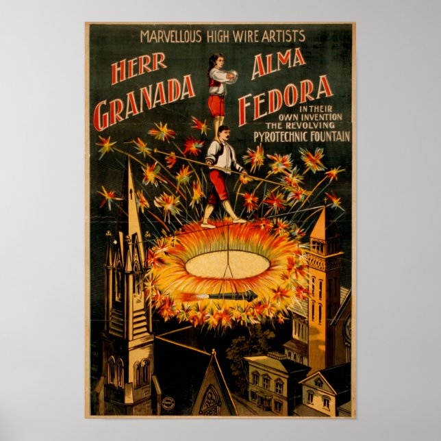 Revolving Pyrotechnic Fountain High Wire Poster (Front)