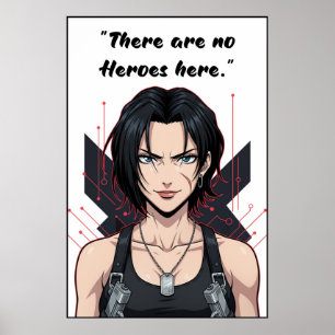 Revy – Black Lagoon No Heroes Quote Poster