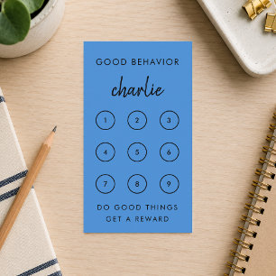 Reward Card Good Behaviour Chart Punch Cards