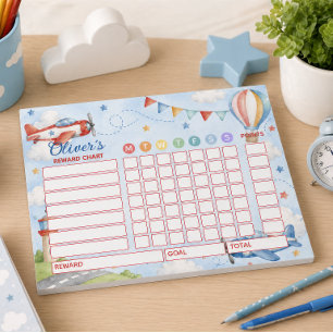 Reward Chart Aeroplane Personalised Chart Notepad