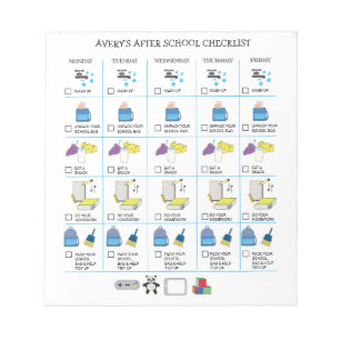 Reward Chart Chore After school Homework Custom Notepad