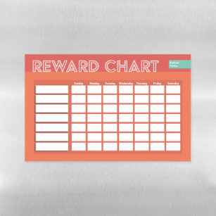 Reward Chart (Coral) Magnetic Dry Erase Sheet