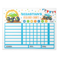 Reward Chart Monster Truck Personalised Chores