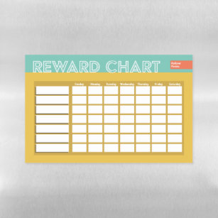 Reward Chart (Yellow) Magnetic Dry Erase Sheet