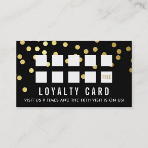 REWARD LOYALTY CARD glam confetti gold black
