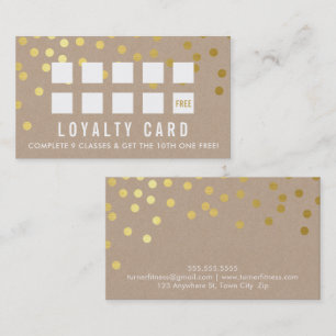 REWARD LOYALTY CARD glam confetti gold cute kraft