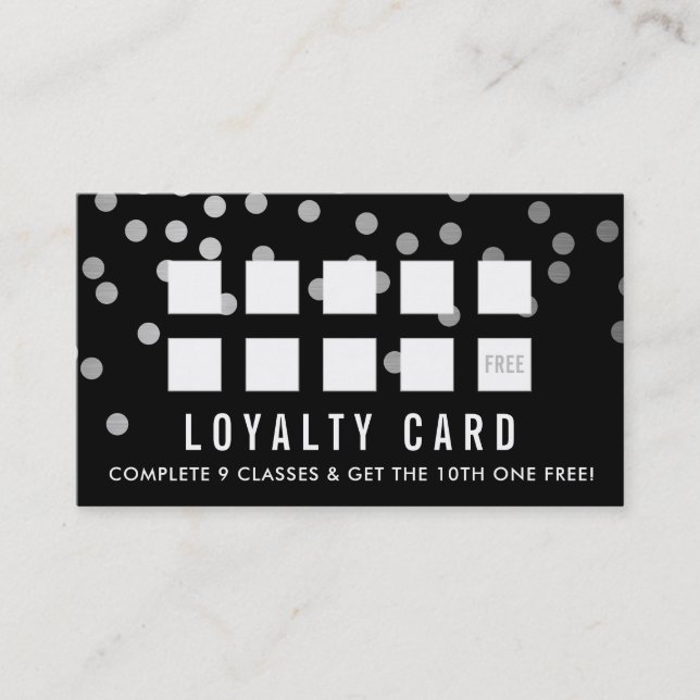 REWARD LOYALTY CARD glam confetti silver black (Front)
