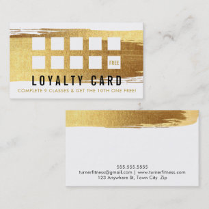 REWARD LOYALTY CARD glamourous gold brush stroke