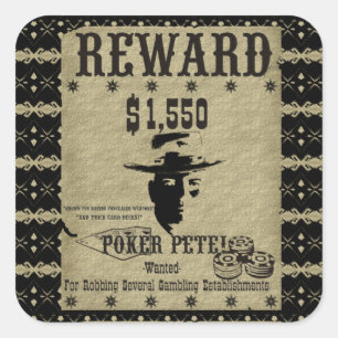 Reward Poker Pete  Square Sticker