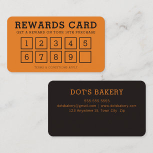 REWARD PUNCH CARD cute modern loyalty 10th orange