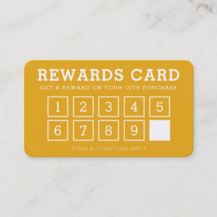 REWARD PUNCH CARD simple modern loyalty 10th amber