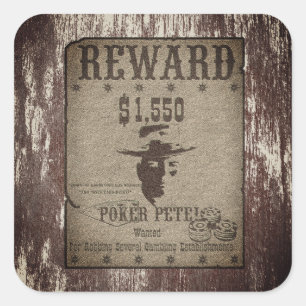 Reward Western Poster Square Sticker