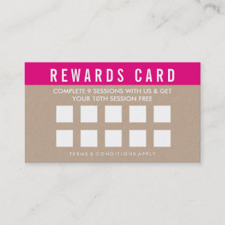 REWARDS LOYALTY CARD bold trendy kraft pink