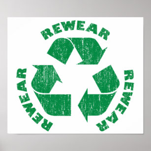 Rewear Rewear Rewear Recycle Symbol Poster