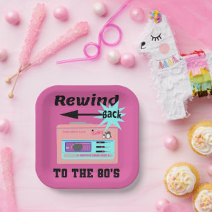 Rewind Back to the 80's Paper Plate