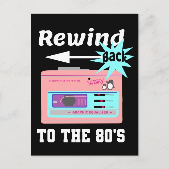 Rewind back to the 80's postcard (Front)