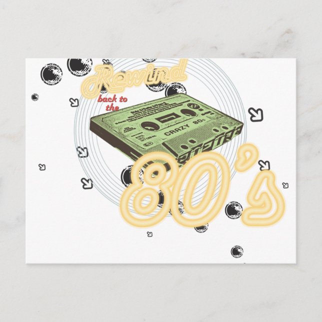 Rewind back to the 80s postcard (Front)