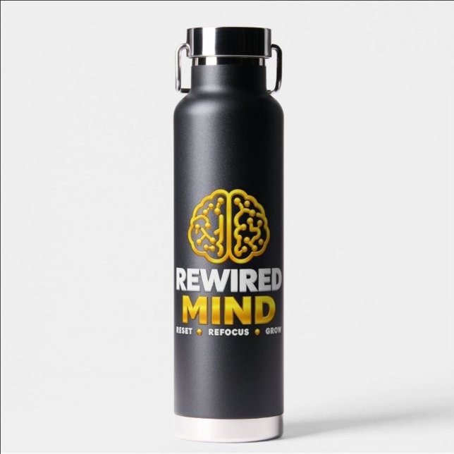Rewired Mind Logo Water Bottle - Black Insulated (Creator Uploaded)