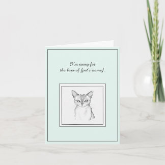 Rex Cat Sympathy Folded Greeting Card
