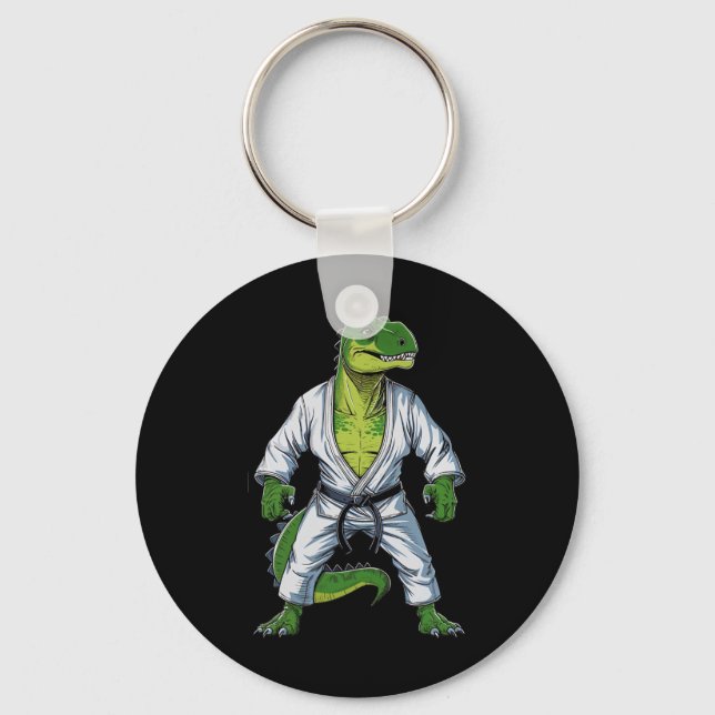Rex Dinosaur Martial Arts Martial Artist Jiu-jitsu Key Ring (Front)