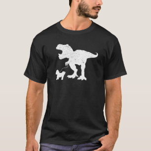 Rex Dinosaur Walking Bichon Frise Dog Walker Boys T-Shirt
