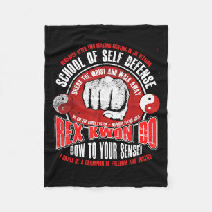 Rex Kwon Do Funny Karate Martial Arts Retro Fleece Blanket