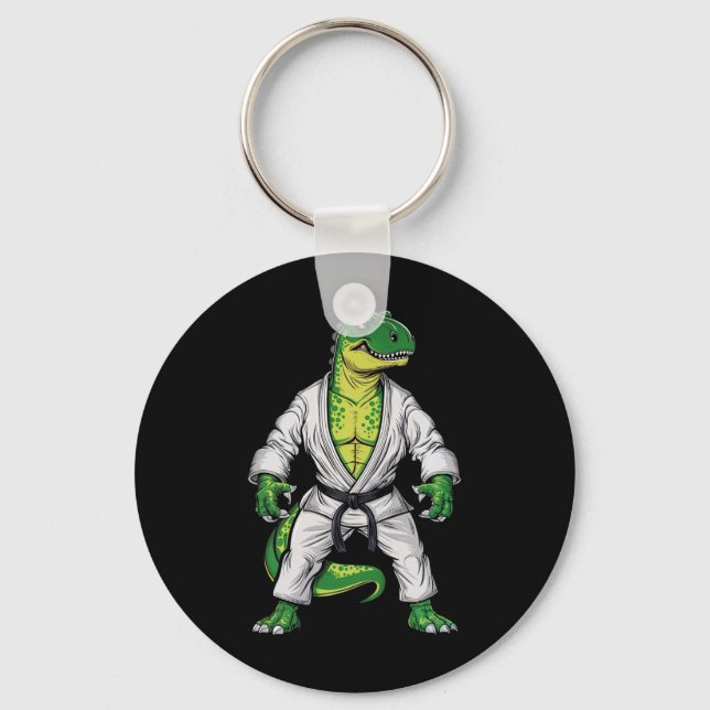 Rex Martial Arts Dinosaur Jiu-jitsu Bjj Karate  Key Ring (Front)