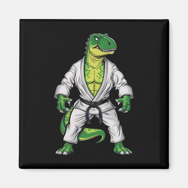 Rex Martial Arts Dinosaur Jiu-jitsu Bjj Karate  Magnet (Front)