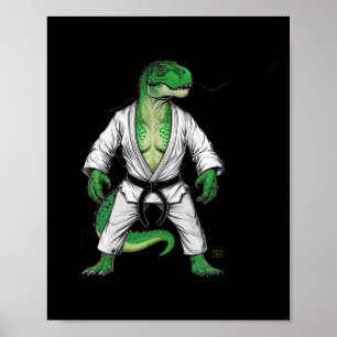 Rex Martial Arts Dinosaur Judo Jiu-jitsu Karate Poster