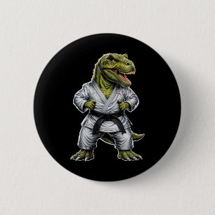 Rex Martial Arts Dinosaur Karate Jiu-jitsu Ninja  6 Cm Round Badge