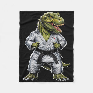 Rex Martial Arts Dinosaur Karate Jiu-jitsu Ninja  Fleece Blanket