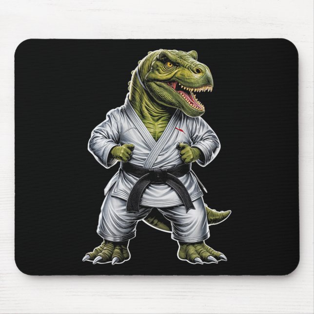 Rex Martial Arts Dinosaur Karate Jiu-jitsu Ninja  Mouse Mat (Front)