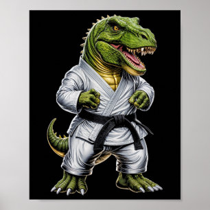 Rex Martial Arts Dinosaur Karate Judo Bjj Fighter Poster