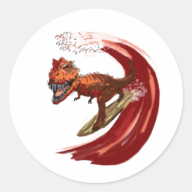 Rex SuRfinG Classic Round Sticker (Front)