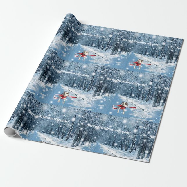 Rex The TV Terrier Christmas wrap Wrapping Paper (Unrolled)