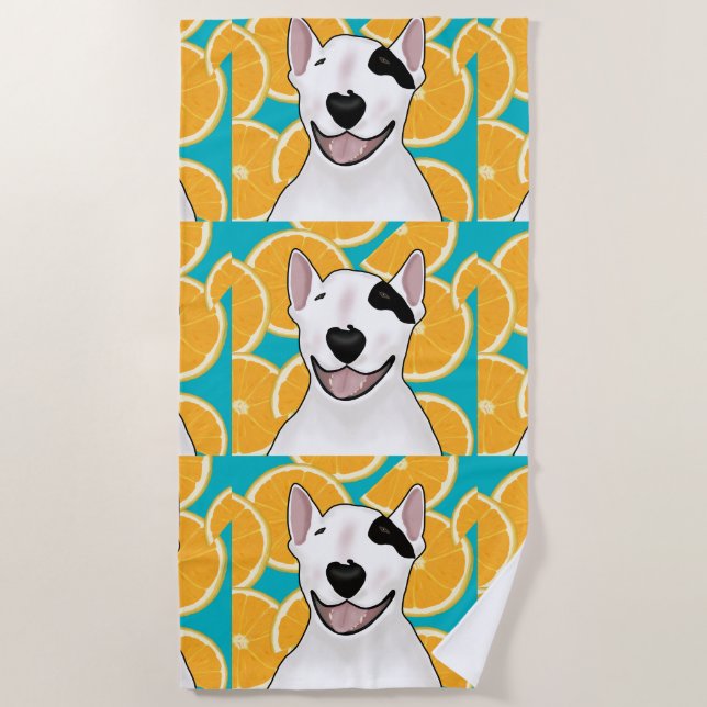 Rex The TV Terrier Fruits Tote Beach Towel (Front)