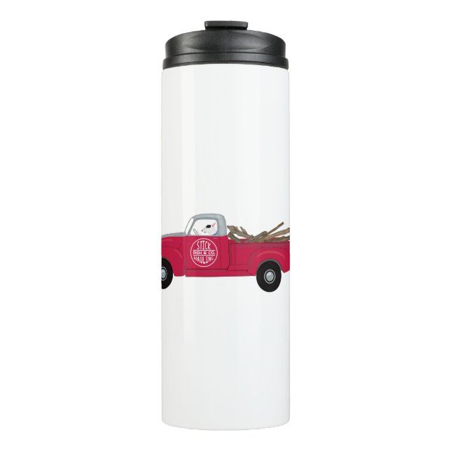 Rex The TV Terrier Red Truck Thermal Tumbler (Front)