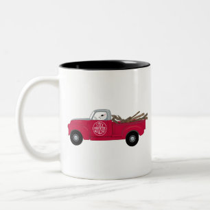 Rex The TV Terrier Red Truck Two-Tone Coffee Mug