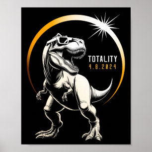 Rex Total Solar Eclipse 2024 Dinosaur April 8 Men Poster